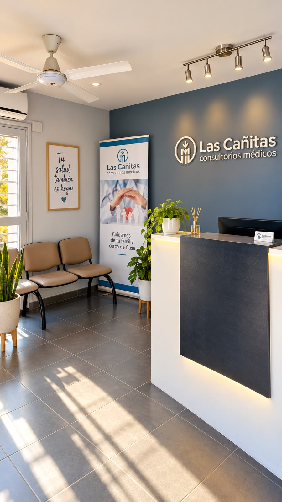 Recepción y sala de espera del Centro Médico Las Cañitas